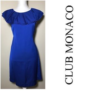 Club Monaco Royal Blue Ruffle Dress 2